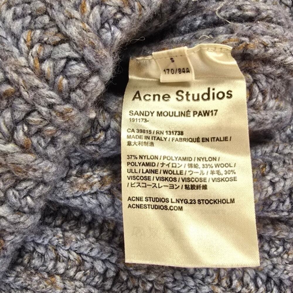 Acne Studios Fisherman Knit Wool Blend Sweater Oversized Size S - Picture 5 of 5